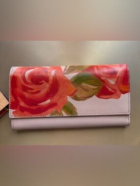 Patricia Nash Citrus Rose Teresa Leather Wallet NWT Floral RFID Snap Closure